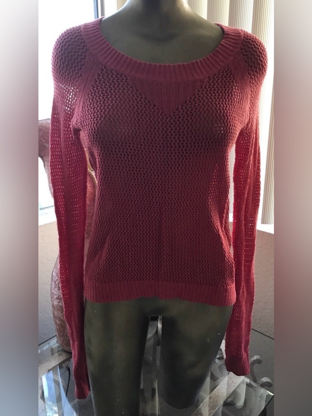 Cozy CORAL Loose Knit Pullover SWEATER Medium